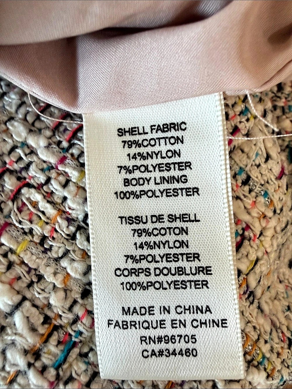 Rebecca Taylor Boucle Tweed Mini Dress in Pink & Cream Size 2 - Picture 7 of 11